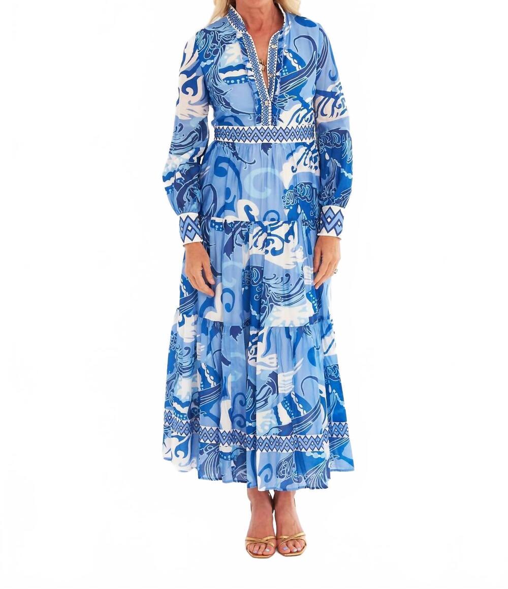 NEW CK BRADLEY annabelle maxi dress in nouveau lapis